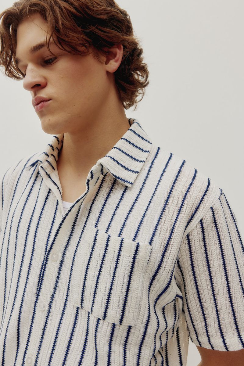 Kuwalla Crochet Stripe Shirt