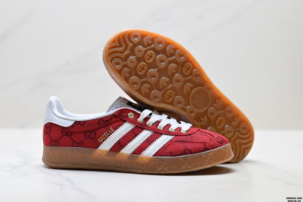 adidas x Gucci Gazelle Red GG Monogram Sneakers