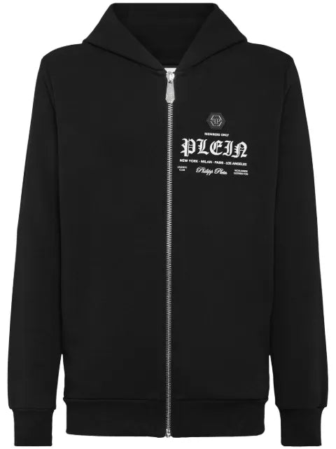 Philipp Plein logo-print zipped hoodie