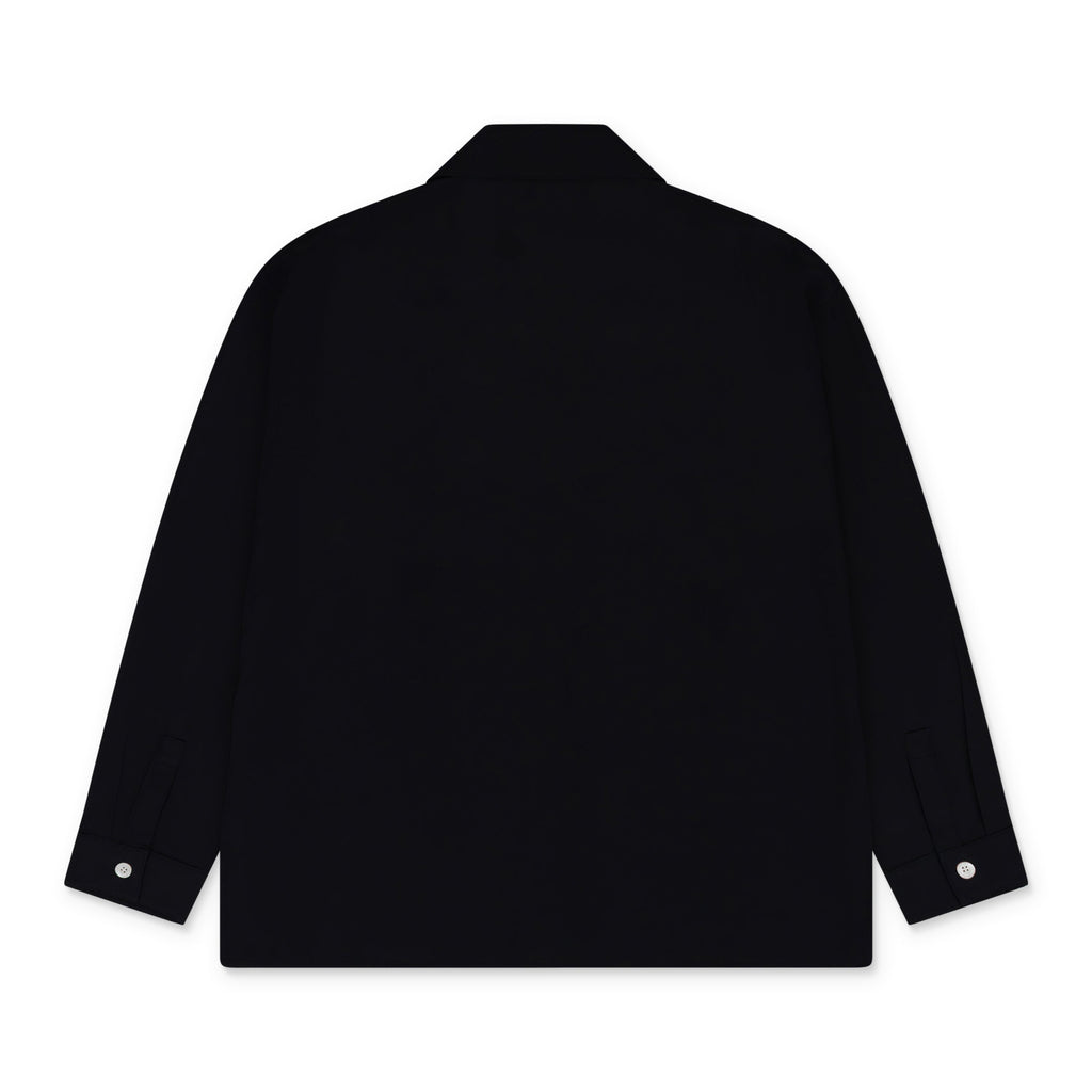 Black Long Sleeve Bowling Shirt