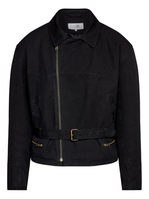 MM6 Maison Margiela belted asymmetrical-zip jacket