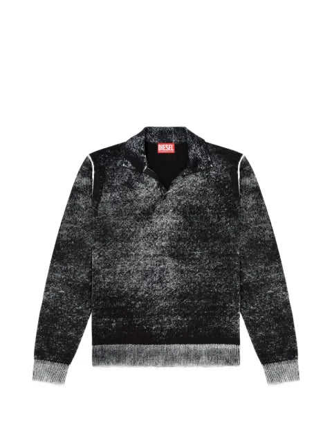 Diesel polo jumper with faded reverse print