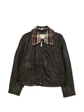 PDF check-collar logo-embossed jacket