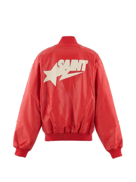 SAINT MXXXXXX x BAPE logo-patch bomber jacket