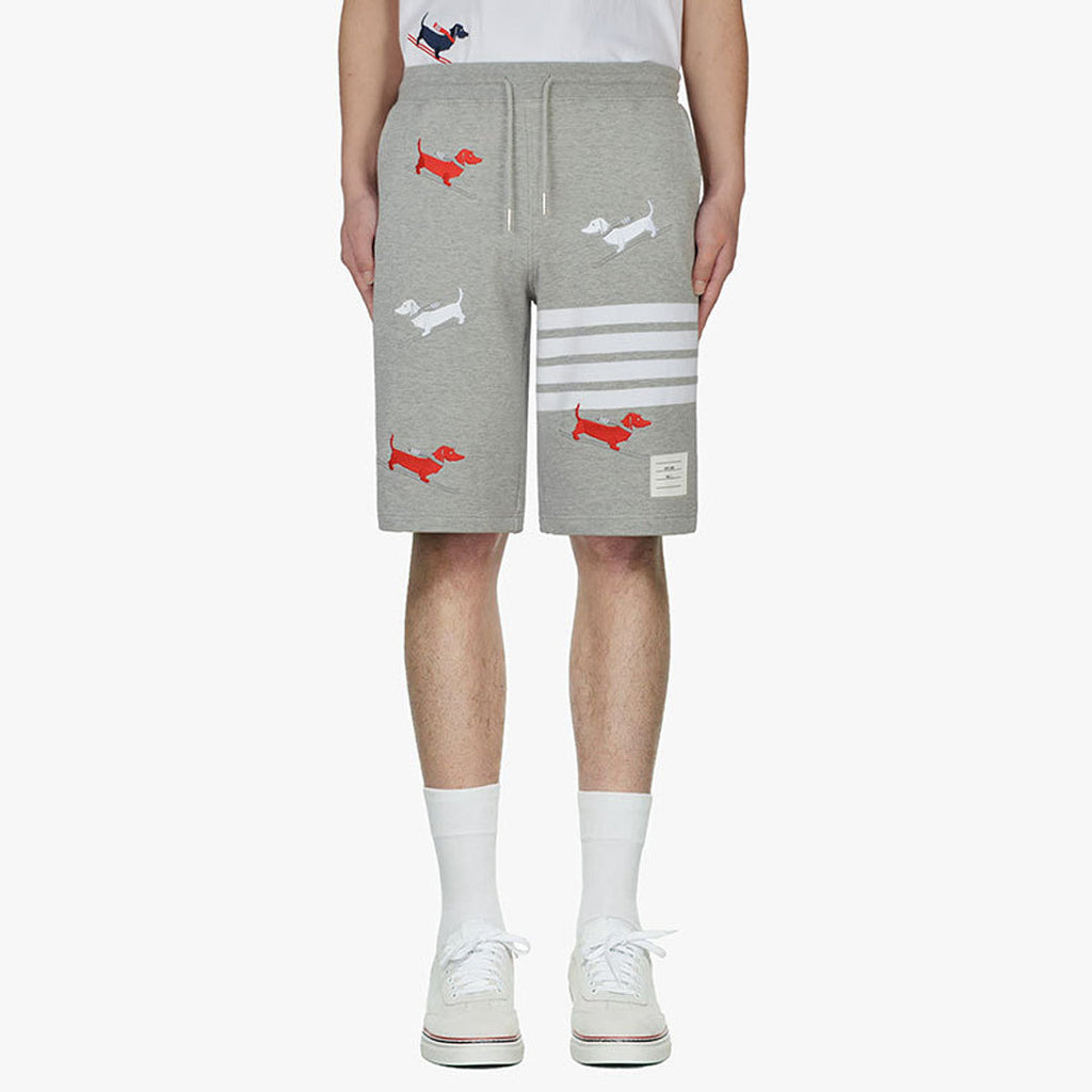 Thom Browne Style Unisex Casual Sweatpants with Signature Four-Bar Detail