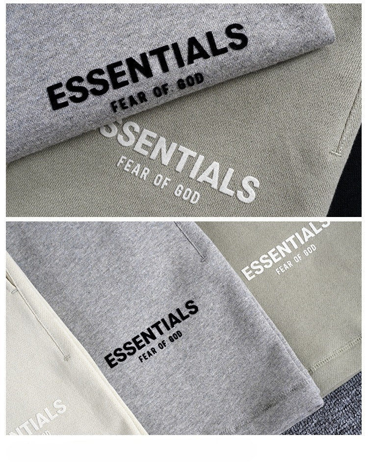 Fear Of God Essentials Flocked Logo Drawstring Sweat Shorts Collection