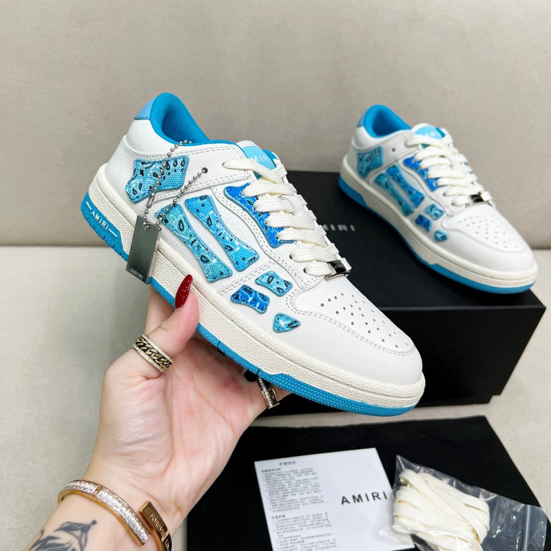 Amiri Skel-Top Low White Blue Python