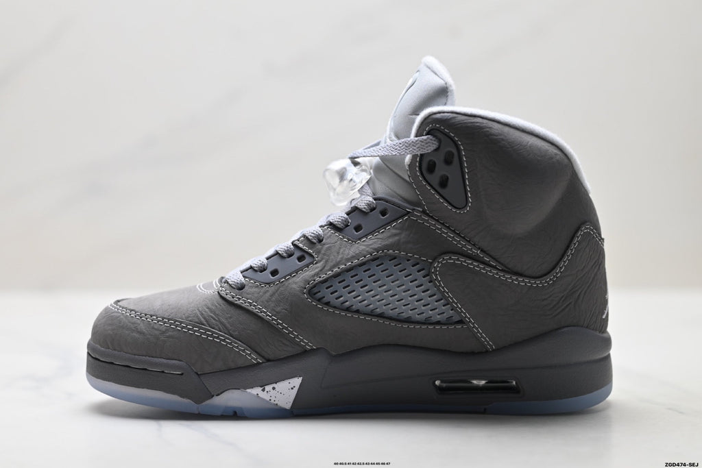 Air Jordan 5 Retro Wolf Grey Metallic Silver Sneakers