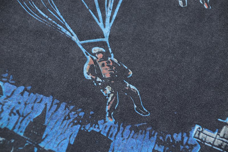 VALE USA Washed Black Graphic T-Shirt