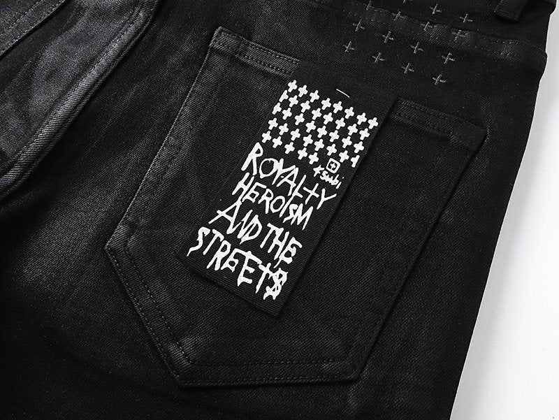 Ksubi Black Coated Slim Tapered Jeans