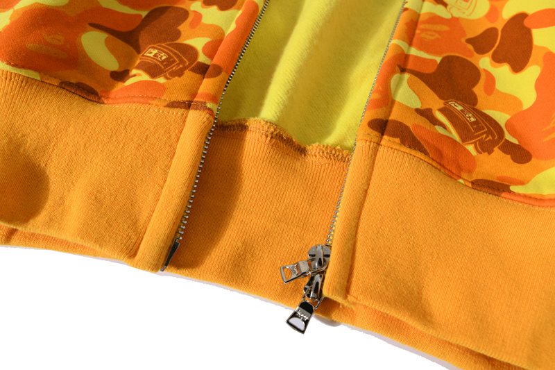 BAPE Orange Camo Shark Full-Zip Hoodie