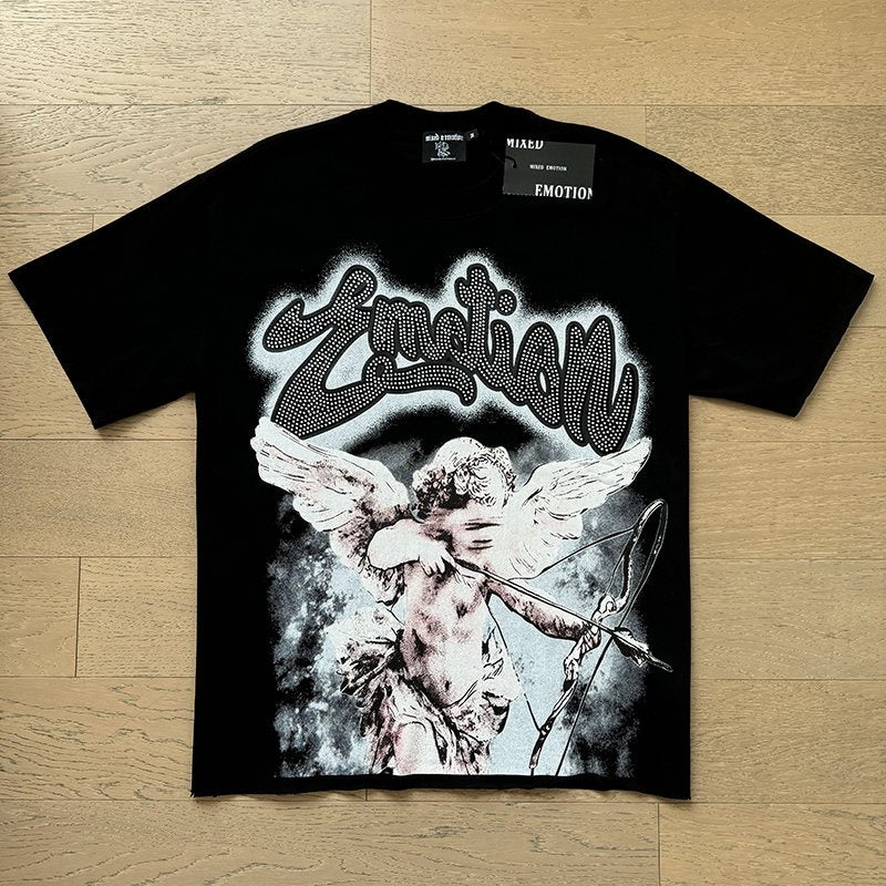 Mixed Emotion Angel Graphic Short-Sleeve T-Shirt