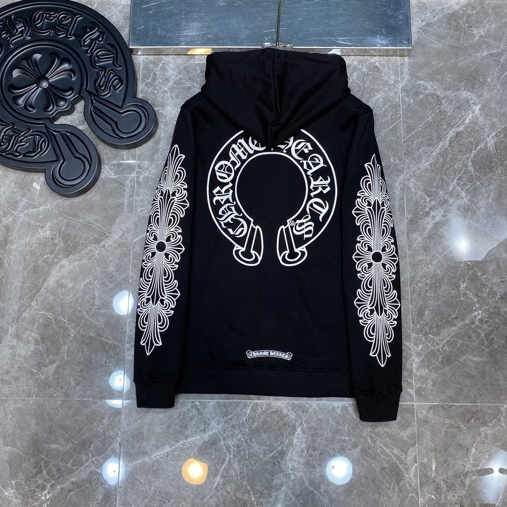 Chrome Hearts Horseshoe Graphic Zip Hoodie