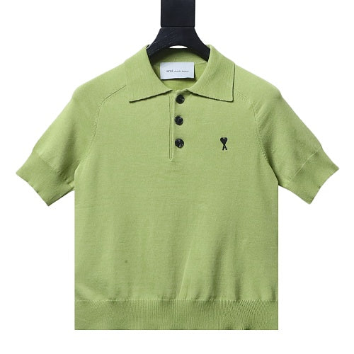 AMI Paris Ami de Cœur Green Polo