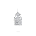 Harry Winston Style Gate of Fortune Cubic Zirconia White-Gold-Plated Necklace