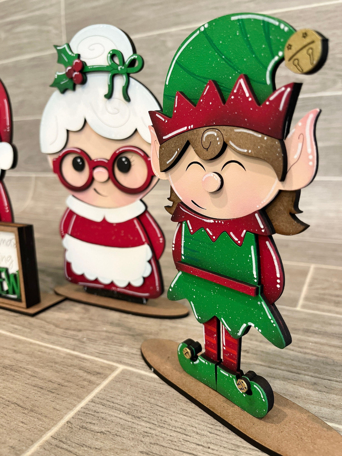 MINI Standing Christmas Squad Interchangeable Leaning Sign File SVG, Countdown, Glowforge Santa, Rudolph,Elf, Holiday, LuckyHeartDesignsCo