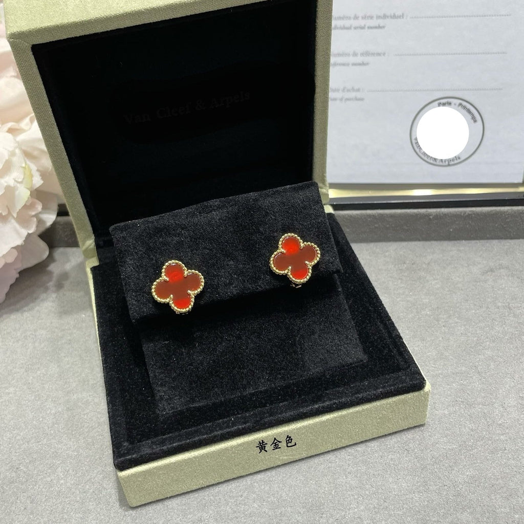 Van Cleef & Arpels Vintage Alhambra Carnelian Earrings