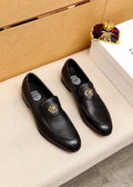 Versace Black Medallion Slip-On Shoes