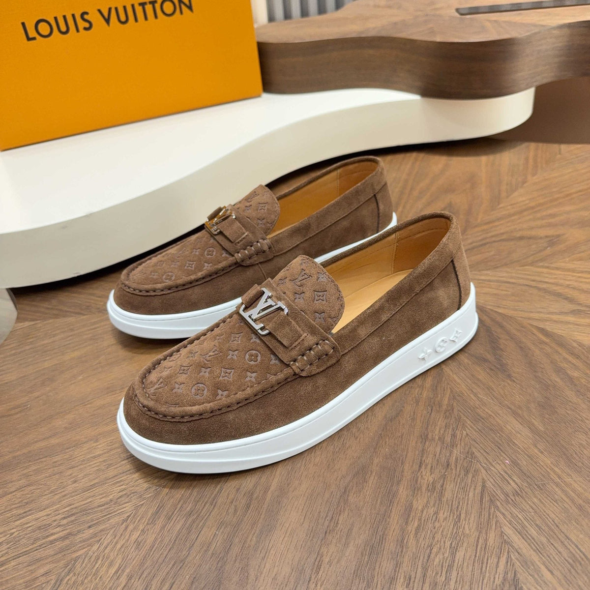 Louis Vuitton Men's Monogram Slip-On Sneakers - Moc-Toe Stitching