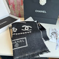 Chanel Pearl Motif Fringe Scarf